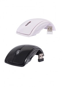 Mouse wireless dobravl com estojo, nas cores azul ou Vermelho.