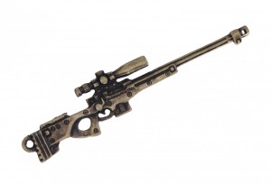 Chaveiro rifle sniper Magnum ouro velho