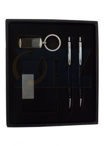 Kit executivo com 4 peas em estojo, material papelo