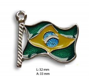 Chaveiro Resinado Bandeira do Brasil