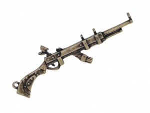 Chaveiro rifle ouro velho.