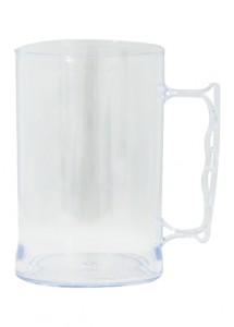 Caneca de aproximadamente 350 ml, em acrlico transparente