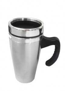 Caneca trmica de Inox, capacidade para 450 ml.