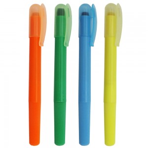 Caneta de plstico, com com giz de cera, caneta em diversas cores