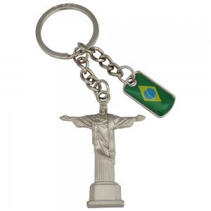 Chaveiro Cristo Redentor e Bandeira do Brasil