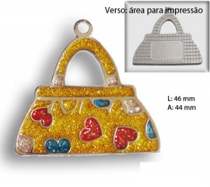 Chaveiro Bolsa Resinada para Personalizar