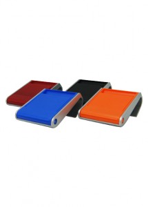Porta Celular Plstico de mesa com limpador de Tela nas cores AZU/CIN - LAR/CIN - PRE/CIN - VM/CIN
